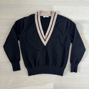 Sandro Cashmere Viscose Blend V-neck Sweater - Size 2/Medium